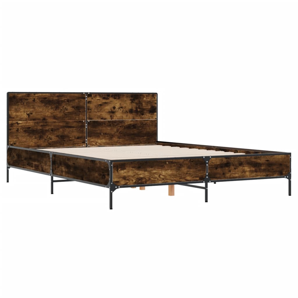 Giroletto Rovere Fumo 160x200 cm in Legno Multistrato Metallo | homemem39