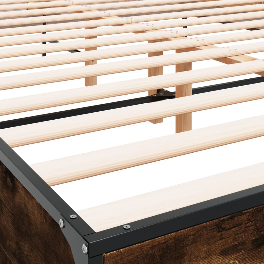 Giroletto Rovere Fumo 160x200 cm in Legno Multistrato Metallo | homemem39