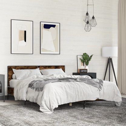 Giroletto Rovere Fumo 160x200 cm in Legno Multistrato Metallo | homemem39