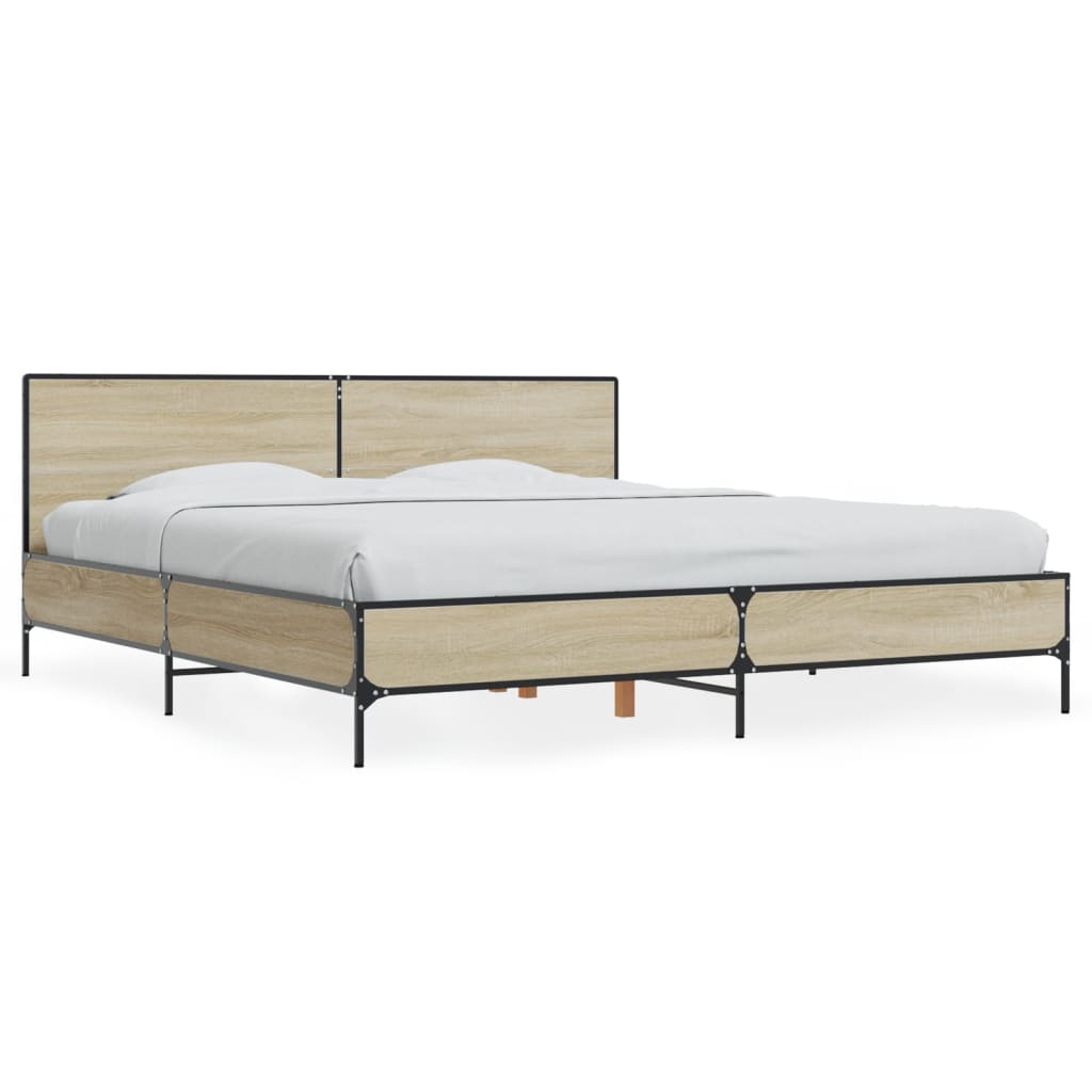 Giroletto Rovere Sonoma 180x200 cm in Legno Multistrato Metallo | homemem39