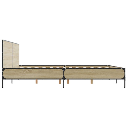 Giroletto Rovere Sonoma 180x200 cm in Legno Multistrato Metallo | homemem39