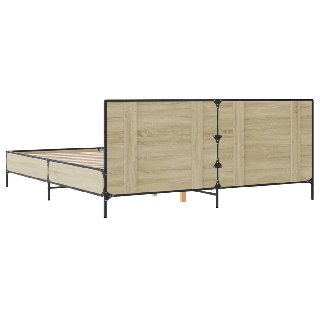 Giroletto Rovere Sonoma 180x200 cm in Legno Multistrato Metallo | homemem39