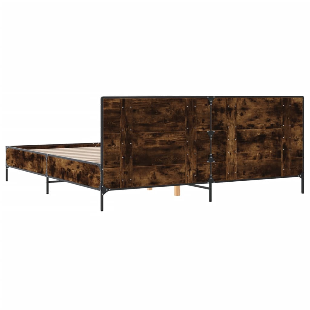 Giroletto Rovere Fumo 200x200 cm in Legno Multistrato e Metallo - homemem39