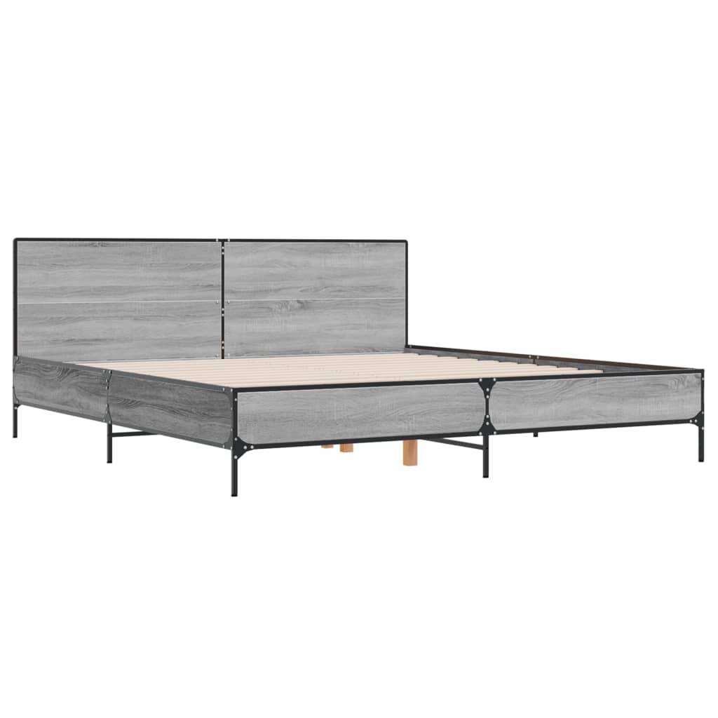 Giroletto Grigio Sonoma 200x200 cm in Legno Multistrato Metallo | homemem39