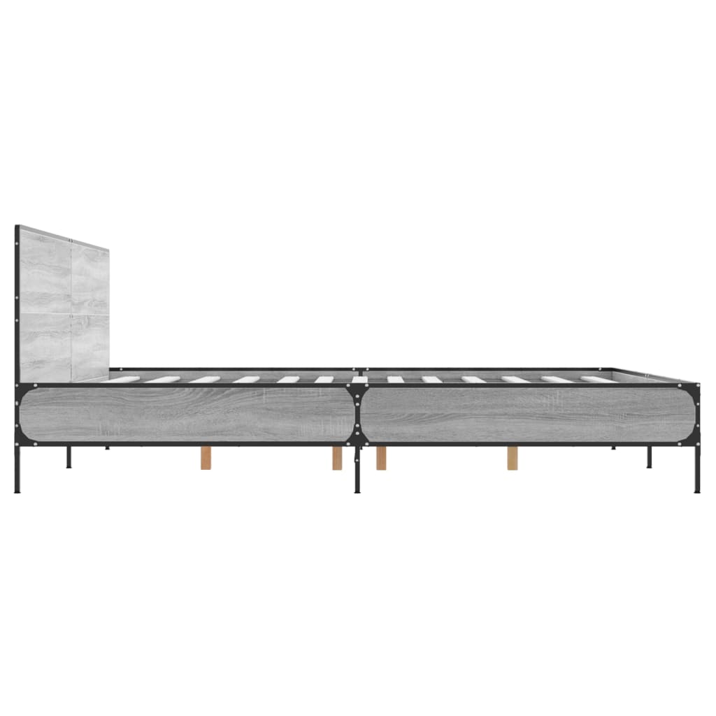 Giroletto Grigio Sonoma 200x200 cm in Legno Multistrato Metallo | homemem39