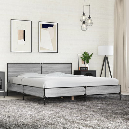 Giroletto Grigio Sonoma 200x200 cm in Legno Multistrato Metallo | homemem39