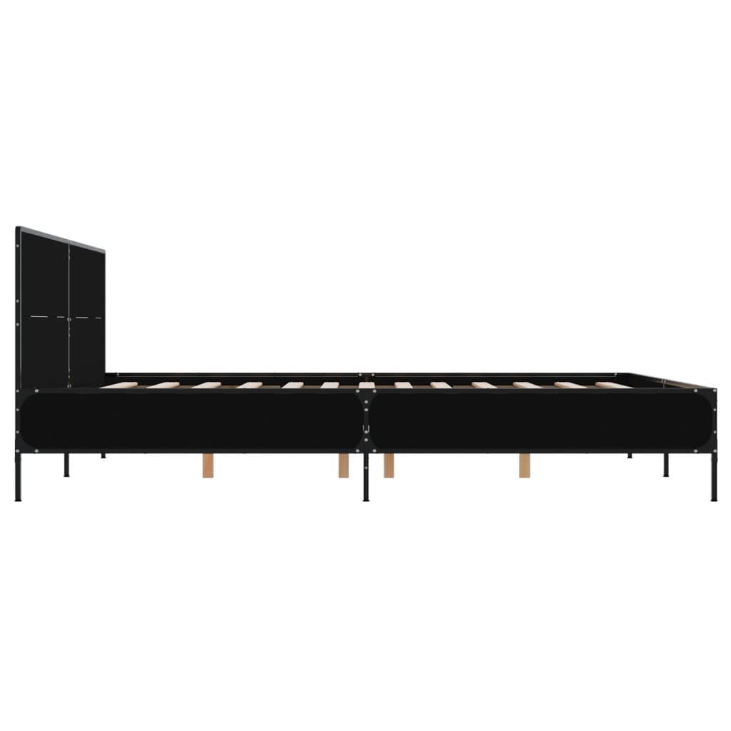 Giroletto Nero 120x190 cm in Legno Multistrato e Metallo | homemem39
