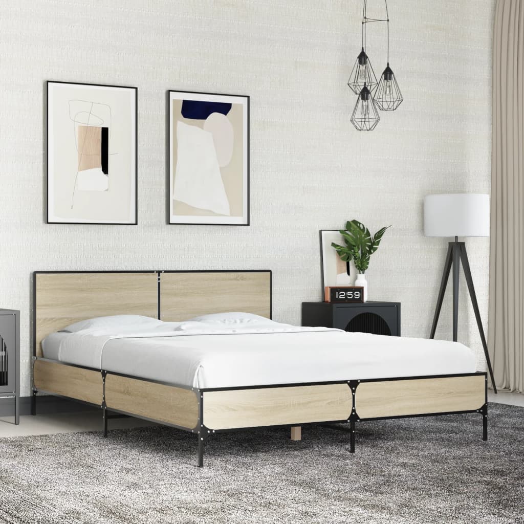 Giroletto Rovere Sonoma 120x190 cm in Legno Multistrato Metallo | homemem39