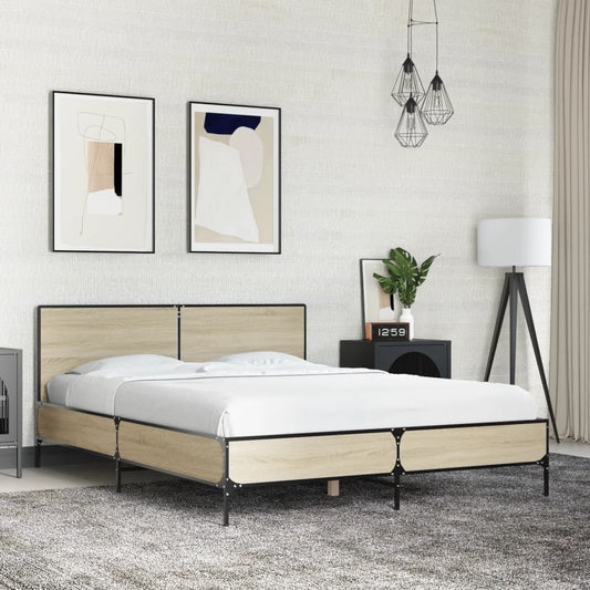 Giroletto Rovere Sonoma 120x190 cm in Legno Multistrato Metallo | homemem39