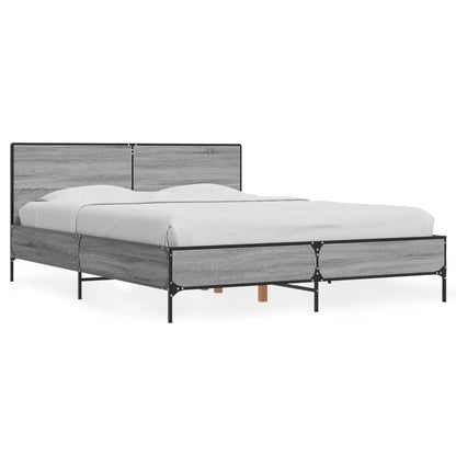 Giroletto Grigio Sonoma 135x190 cm in Legno Multistrato Metallo | homemem39
