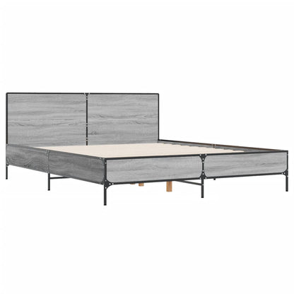Giroletto Grigio Sonoma 135x190 cm in Legno Multistrato Metallo | homemem39