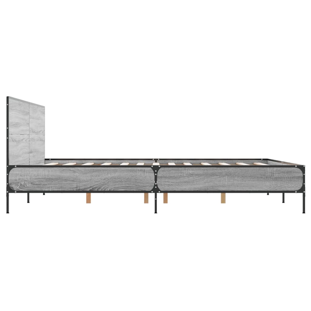 Giroletto Grigio Sonoma 135x190 cm in Legno Multistrato Metallo | homemem39