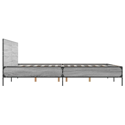 Giroletto Grigio Sonoma 135x190 cm in Legno Multistrato Metallo | homemem39