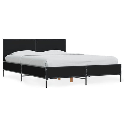 Giroletto Nero 140x190 cm in Legno Multistrato e Metallo | homemem39