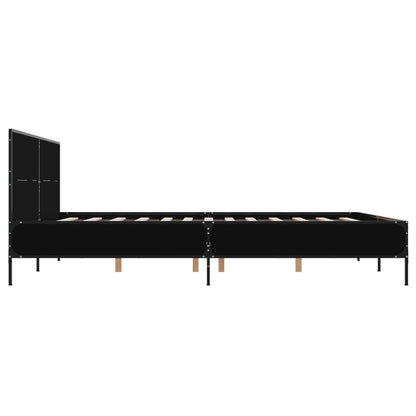 Giroletto Nero 140x190 cm in Legno Multistrato e Metallo | homemem39