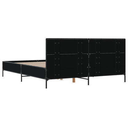 Giroletto Nero 140x190 cm in Legno Multistrato e Metallo | homemem39