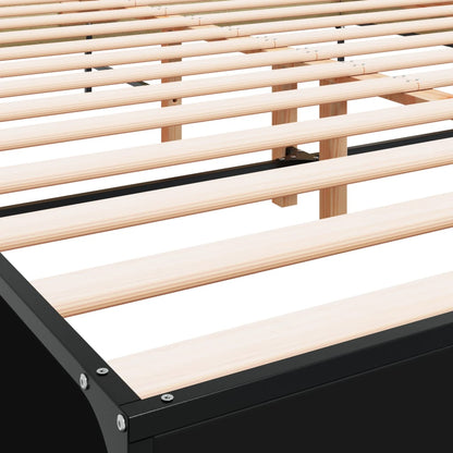 Giroletto Nero 140x190 cm in Legno Multistrato e Metallo | homemem39
