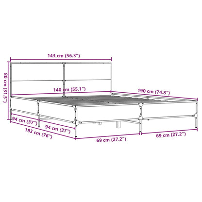Giroletto Rovere Fumo 140x190 cm in Legno Multistrato Metallo | homemem39