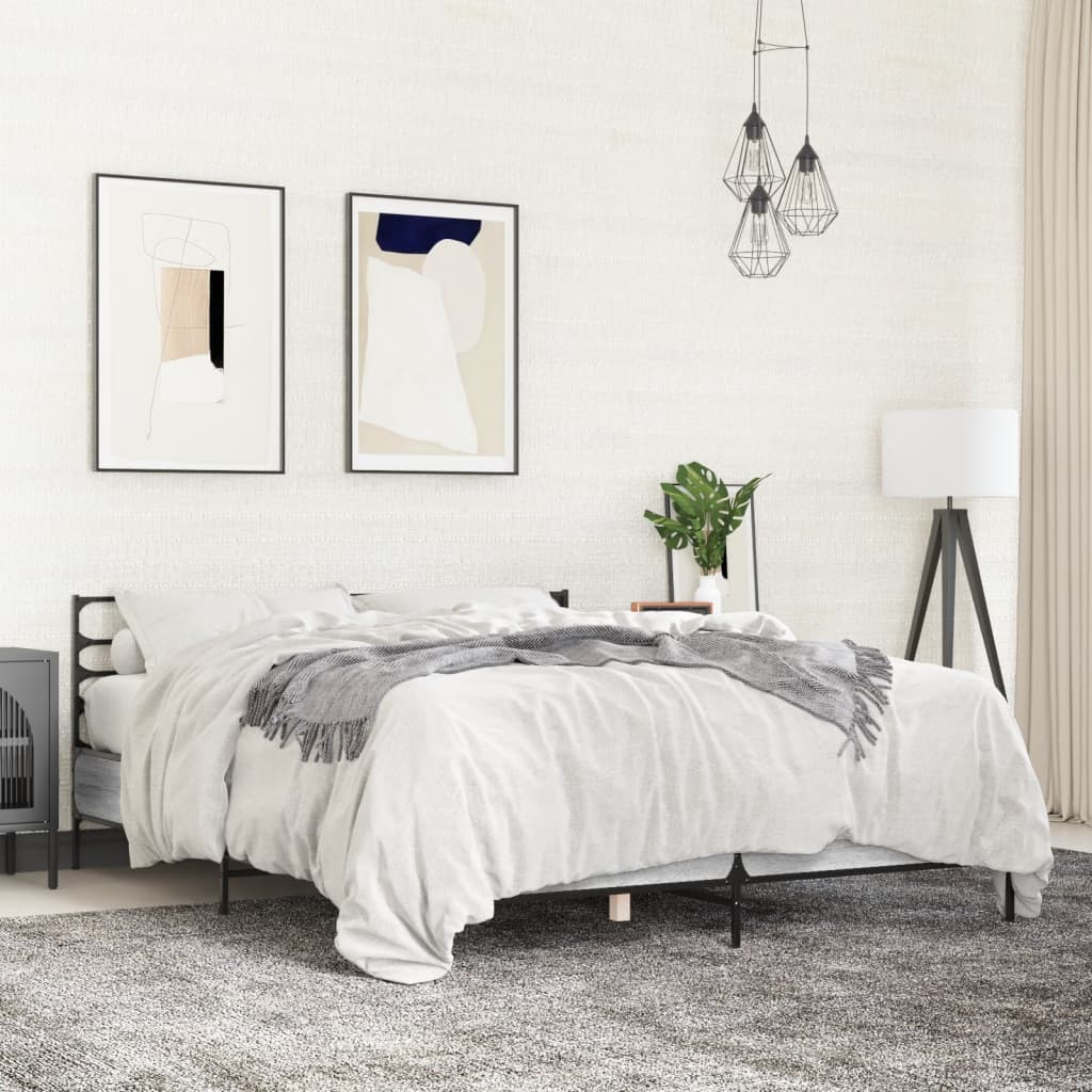 Giroletto Grigio Sonoma 120x200 cm in Legno Multistrato Metallo | homemem39