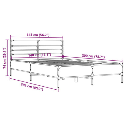 Giroletto Rovere Fumo 140x200 cm in Legno Multistrato Metallo | homemem39