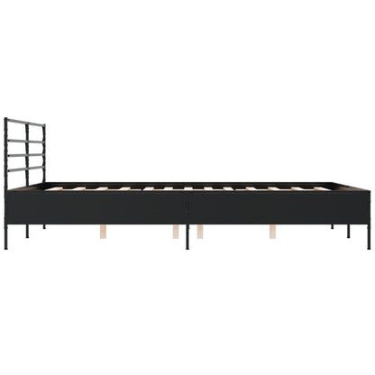 Giroletto Nero 150x200 cm in Legno Multistrato e Metallo | homemem39