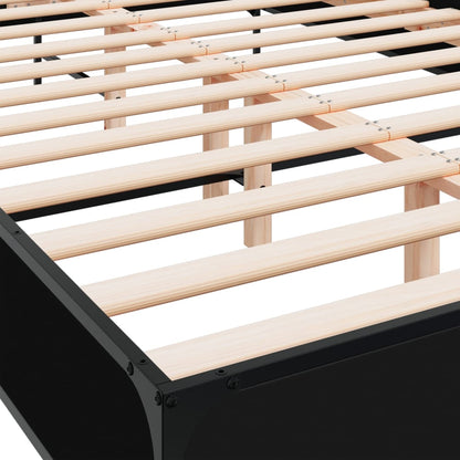 Giroletto Nero 150x200 cm in Legno Multistrato e Metallo | homemem39