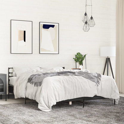 Giroletto Nero 150x200 cm in Legno Multistrato e Metallo | homemem39