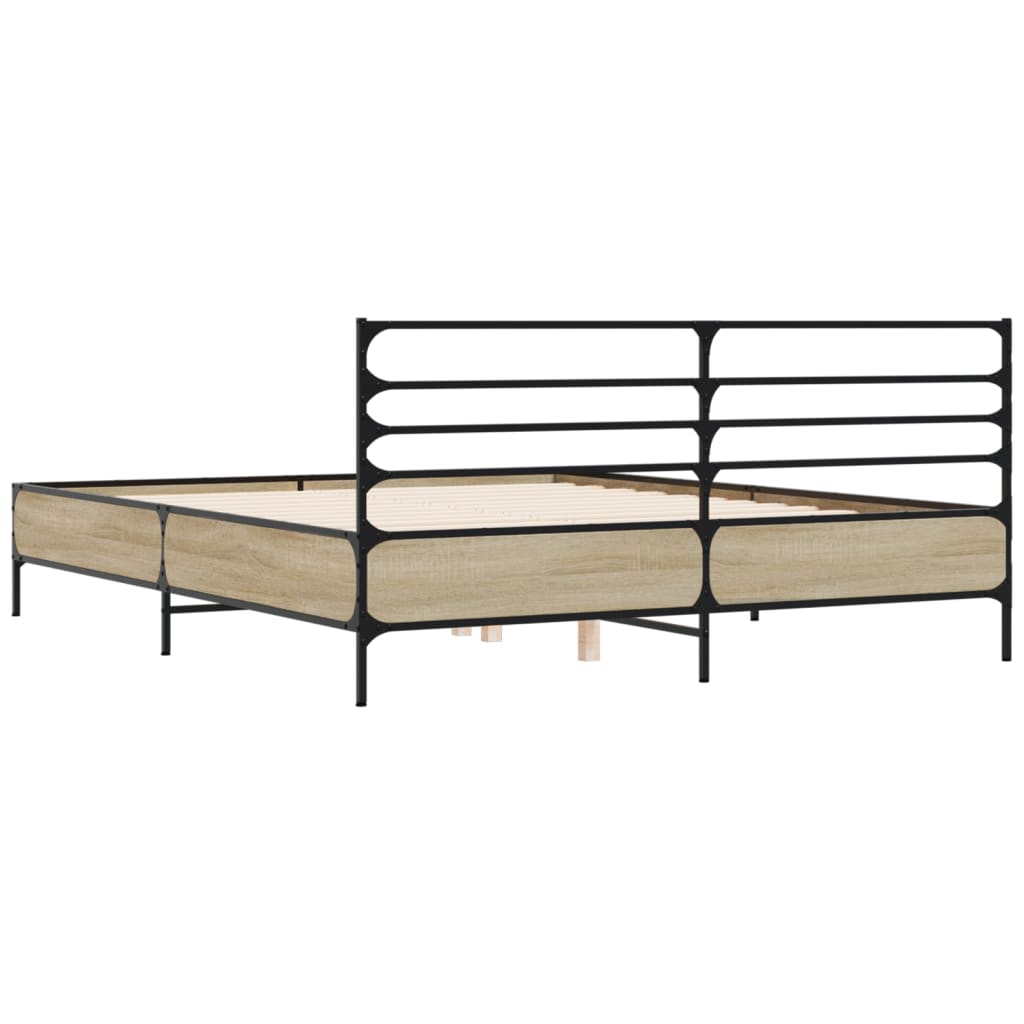 Giroletto Rovere Sonoma 150x200 cm in Legno Multistrato Metallo | homemem39