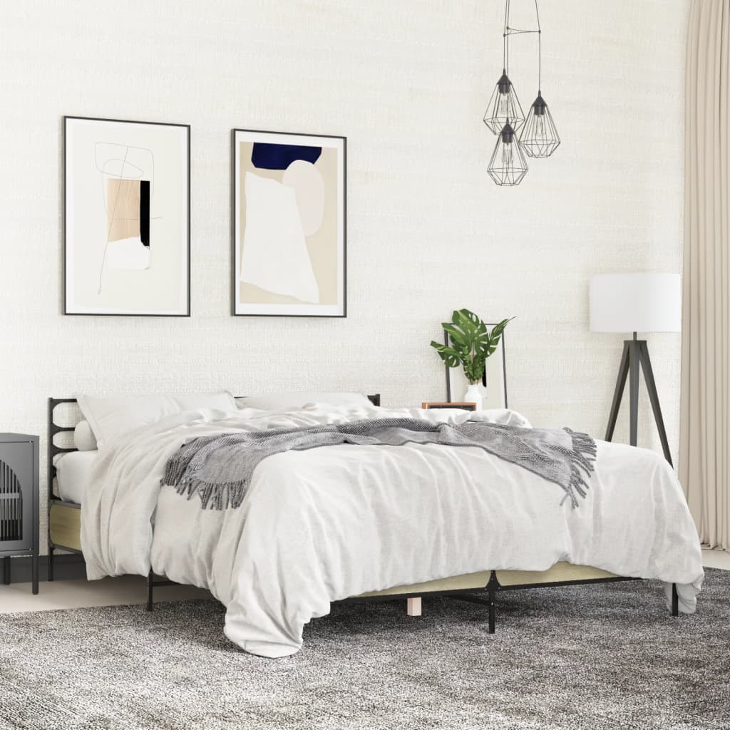 Giroletto Rovere Sonoma 150x200 cm in Legno Multistrato Metallo | homemem39