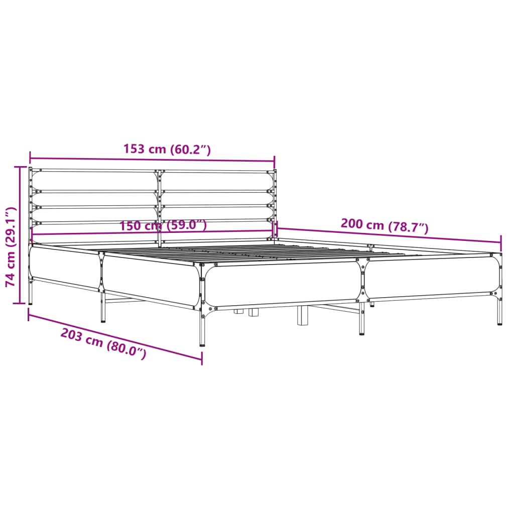 Giroletto Rovere Fumo 150x200 cm in Legno Multistrato Metallo | homemem39