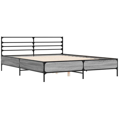 Giroletto Grigio Sonoma 160x200 cm in Legno Multistrato Metallo | homemem39