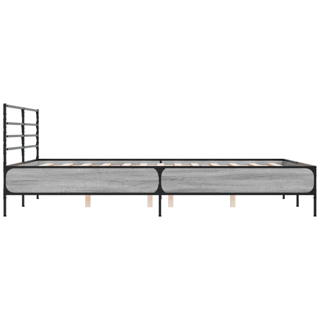 Giroletto Grigio Sonoma 160x200 cm in Legno Multistrato Metallo | homemem39