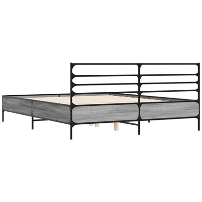 Giroletto Grigio Sonoma 160x200 cm in Legno Multistrato Metallo | homemem39