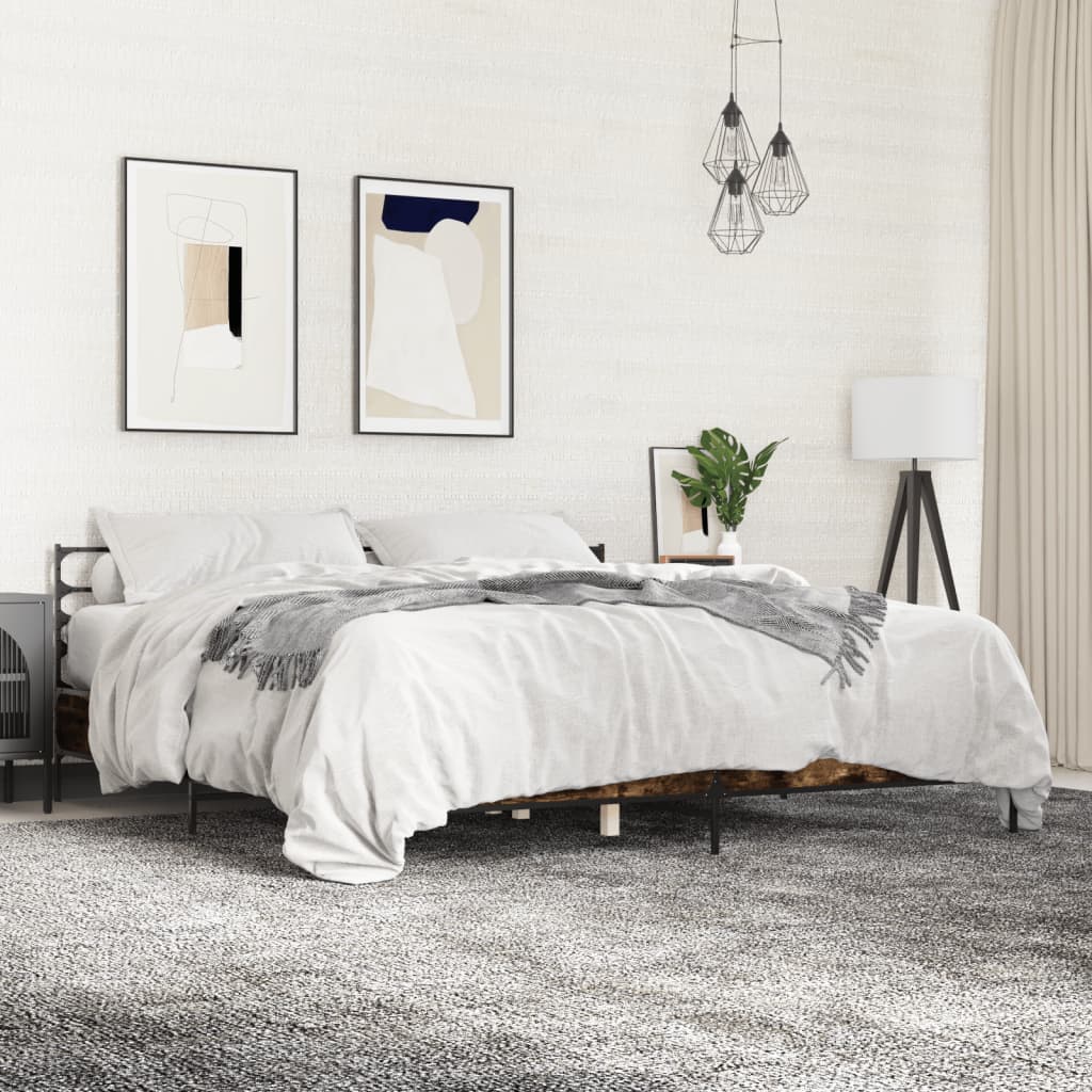 Giroletto Rovere Fumo 180x200 cm in Legno Multistrato Metallo | homemem39