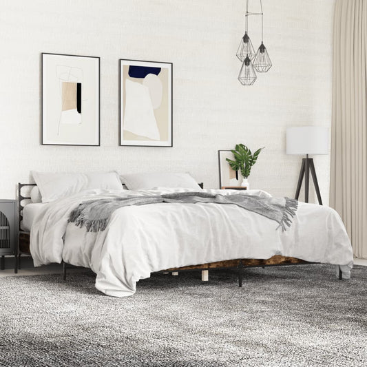 Giroletto Rovere Fumo 180x200 cm in Legno Multistrato Metallo | homemem39