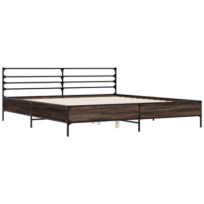 Giroletto Rovere Marrone 180x200cm in Legno Multistrato Metallo | homemem39