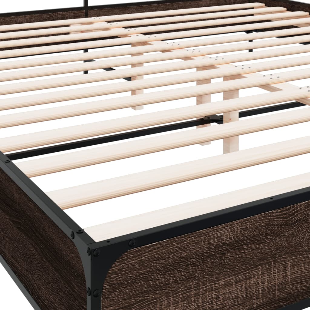 Giroletto Rovere Marrone 180x200cm in Legno Multistrato Metallo | homemem39