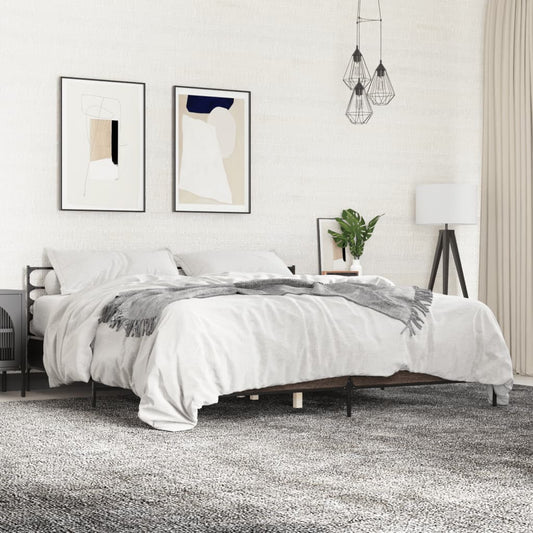 Giroletto Rovere Marrone 180x200cm in Legno Multistrato Metallo | homemem39