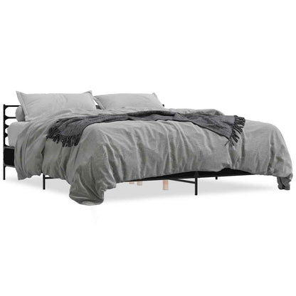 Giroletto Nero 200x200 cm in Legno Multistrato e Metallo | homemem39