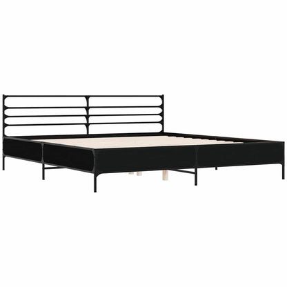 Giroletto Nero 200x200 cm in Legno Multistrato e Metallo | homemem39