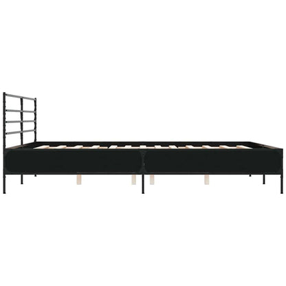 Giroletto Nero 200x200 cm in Legno Multistrato e Metallo | homemem39