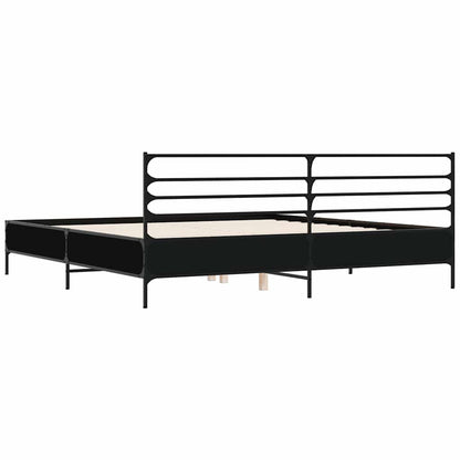 Giroletto Nero 200x200 cm in Legno Multistrato e Metallo | homemem39