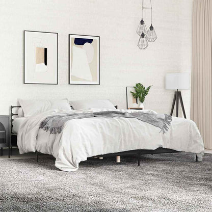 Giroletto Nero 200x200 cm in Legno Multistrato e Metallo | homemem39