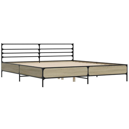 Giroletto Rovere Sonoma 200x200 cm Legno Multistrato e Metallo | homemem39