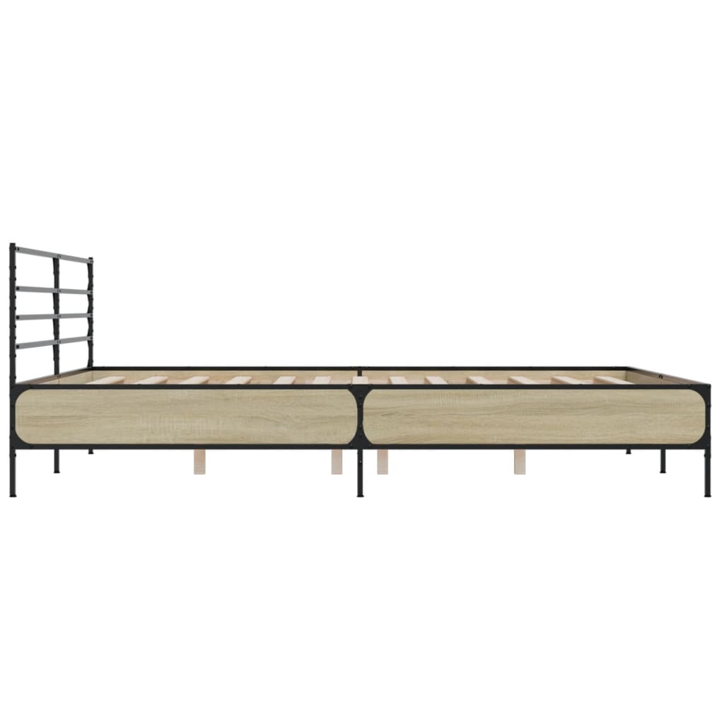 Giroletto Rovere Sonoma 200x200 cm Legno Multistrato e Metallo | homemem39