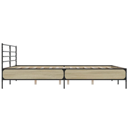 Giroletto Rovere Sonoma 200x200 cm Legno Multistrato e Metallo | homemem39