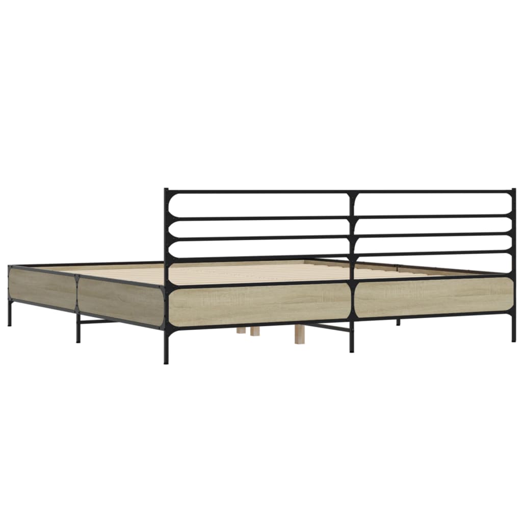 Giroletto Rovere Sonoma 200x200 cm Legno Multistrato e Metallo | homemem39