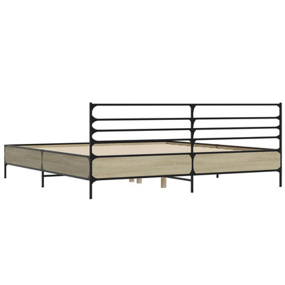 Giroletto Rovere Sonoma 200x200 cm Legno Multistrato e Metallo | homemem39