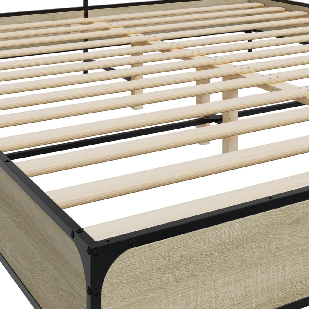 Giroletto Rovere Sonoma 200x200 cm Legno Multistrato e Metallo | homemem39