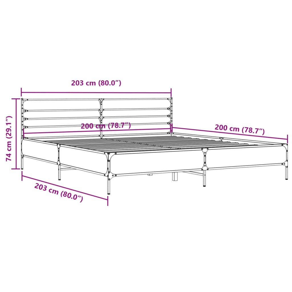 Giroletto Rovere Sonoma 200x200 cm Legno Multistrato e Metallo | homemem39